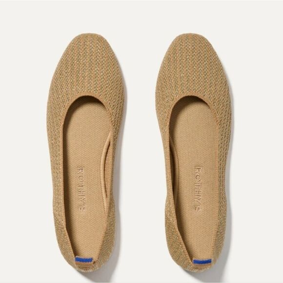 Rothy's The Square Wrap Ballerina Flats Shimmering Gold Size 9.5 - Picture 15 of 16